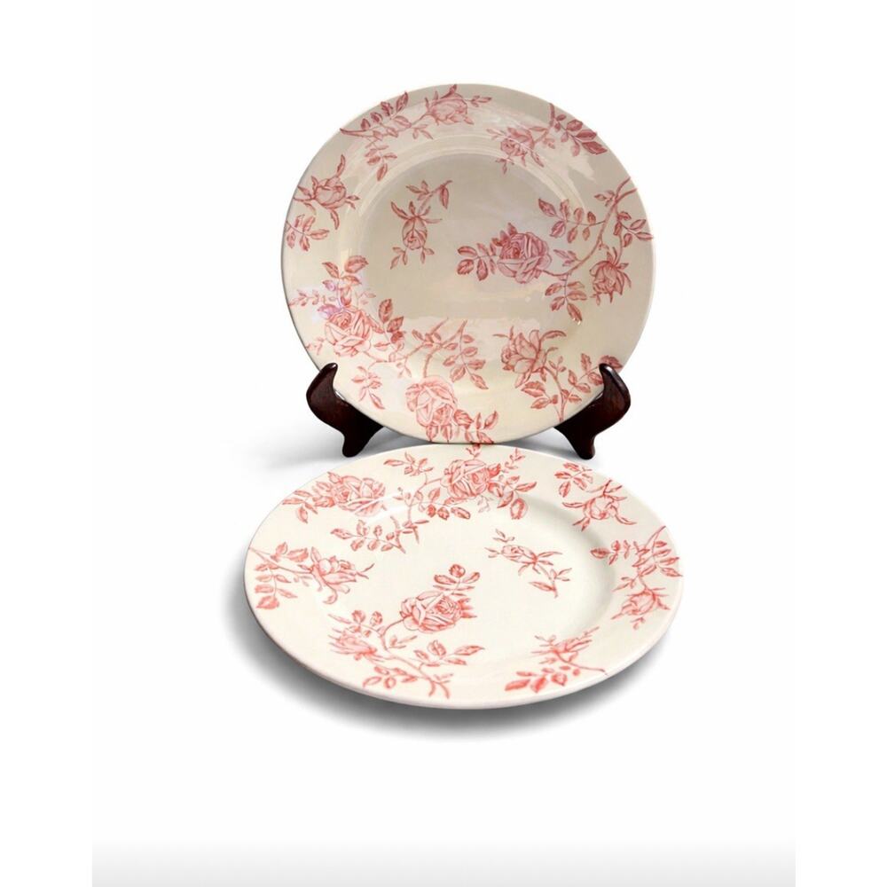 Churchill Plates Antique Rose 8” Salad Dessert Bread Made In England Set Of 2